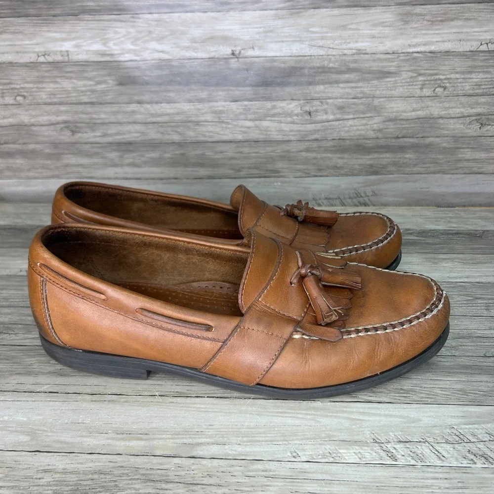 Sperry Top-Sider Black Brown Leather Kiltie Tassel Boat Loafer Mens 10.5W Preppy